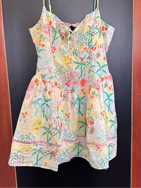 New Roller Rabbit   target Collaboration Dress Size Large Tropical Print Cotton